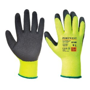 Portwest - A140 Black Thermal Grip Glove – Latex